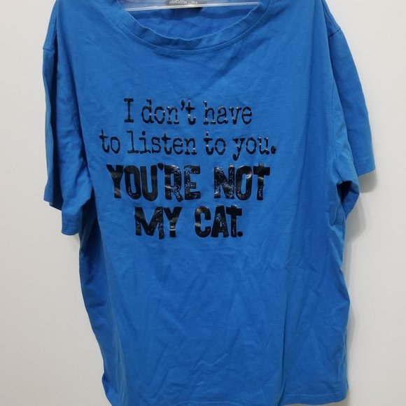 hilarious blue Lilicloth cat t-shirt, XL - Picture 2 of 5